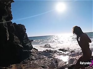 Rahyndee James public beach humping point of view